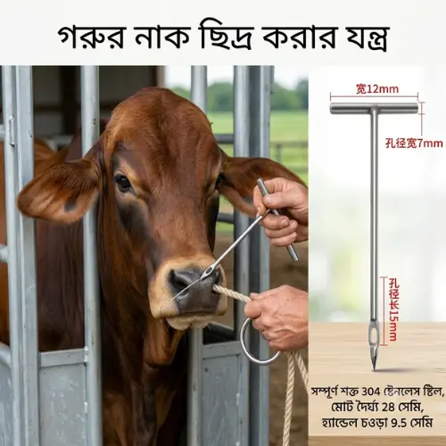 Veterinary Cow Nose Piercing Tool | গবাদিপশুর নাক ছিদ্র করার টুল