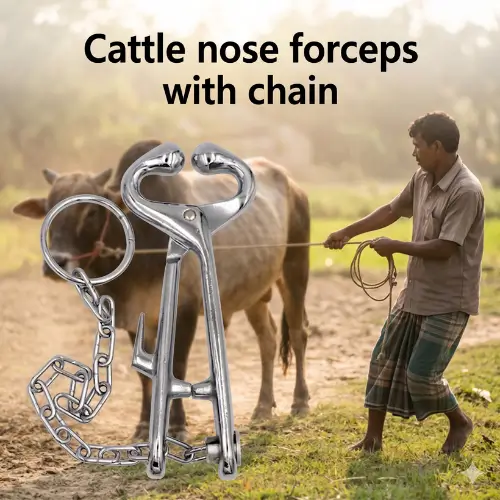 Cattle Nose Forceps with Chain | গরু নিয়ন্ত্রণের চেইনযুক্ত নোজ ফোর্সেপ