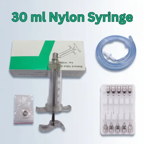 30ml Nylon Veterinary Syringe with Butterfly Needle | ৫০ মি.লি. ভেটেরিনারি নাইলন সিরিঞ্জ সাথে বাটারফ্লাই