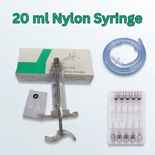 20ml Nylon Veterinary Syringe with Butterfly Needle | ৩০ মি.লি. ভেটেরিনারি নাইলন সিরিঞ্জ সাথে বাটারফ্লাই