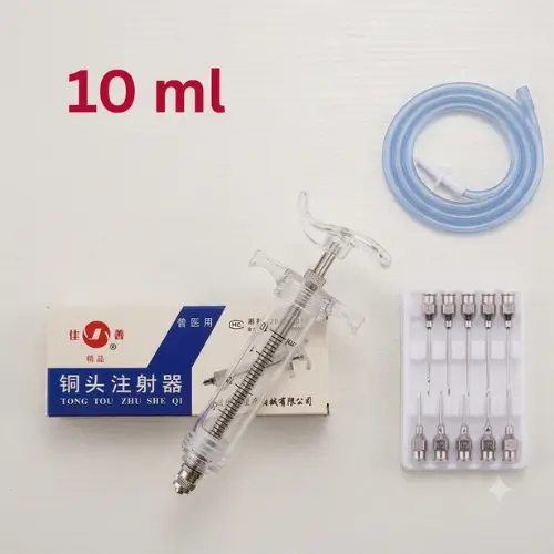 10ml Premium Plastic Rocket Veterinary Syringe with Needle & Butterfly | ১০ মি.লি. প্রিমিয়াম রকেট ভেটেরিনারি সিরিঞ্জ