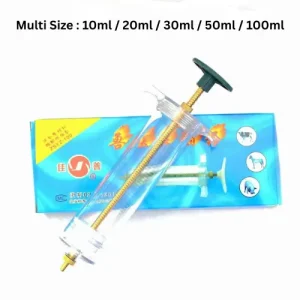 Jiashan Veterinary Syringe ZL758 – Plastic Steel Vaccine Injector 10ml–100ml (Livestock Use)